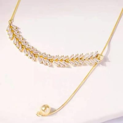 Collier pendentif en forme de blé en zircon réglable pour femme, nouvelle niche tendance, chaîne de clavicule pour senior, vente en gros beige
