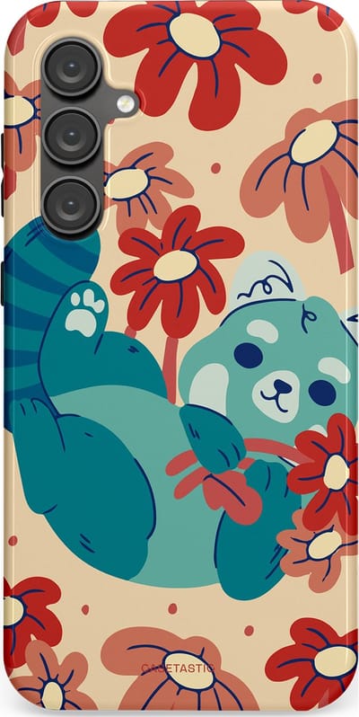 Casetastic Hoesje Geschikt voor Samsung S23 FE - Stijlvolle Beschermende Duo-layer Case - Rode panda knuffels