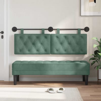 vidaXL - Hangend - hoofdbord - Zeegroen - Fluweel