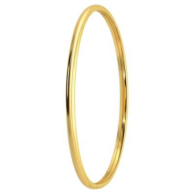Lucardi Dames Zilveren goldplated bangle 3mm - Armband - 925 Zilver - Goudkleurig - 58 mm
