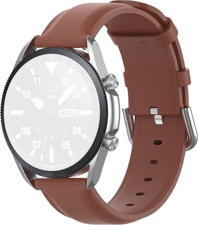 Leren bandje - geschikt voor Garmin Venu (2 Plus) / Venu SQ (2) / Vivomove (Style - Sport) / Vivoactive 3 / 5 / 6 / Forerunner 55 / 165 / 245 / 645 / 570 - 42mm - lichtbruin