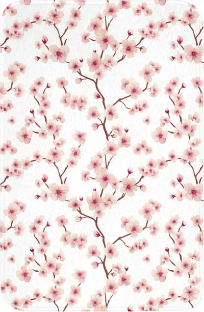 WC mat 40x60 cm - Antislip - Kersenbloesem - Takken - Roze - Toiletmat - Vloermat - Douchemat - Toilet tapijt - Toiletmatten