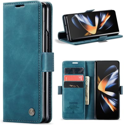 Casemania Hoesje Geschikt voor Samsung Galaxy Z Fold 7 - Emerald Green - Dunne Portemonnee Book Case - Slim Wallet Case met Pasjeshouder