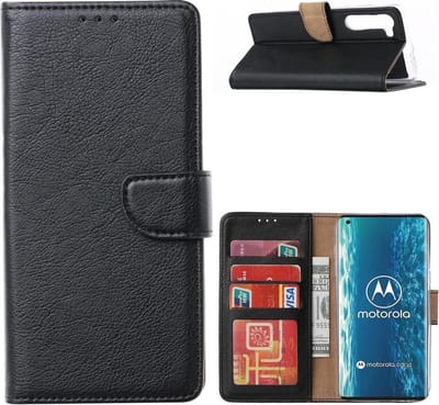 LuxeBass Boekhoesje geschikt voor Motorola Edge 20 - Zwart - telefoonhoes - gsm hoes - telefoonhoesjes