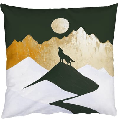 Sierkussens - Kussentjes Woonkamer - 50x50 cm - Wolf - Bergen - Maan - Zwart