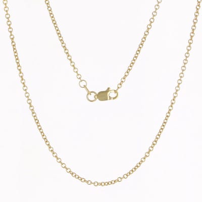 Velini jewels-ROLOG925F-1.2mm-925 Zilver 14 karat verguld Ketting- 50 cm + 5 cm verlengstuk