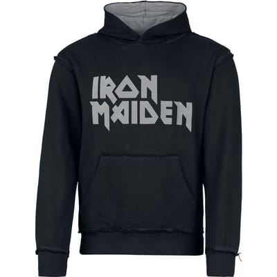 Iron Maiden Trui met capuchon - Logo - S tot L - voor Mannen - zwart-grijs
