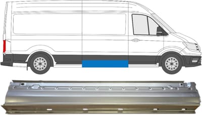 Reparatiepaneel zijpaneel voor Volkswagen Crafter 2017- / Rechts