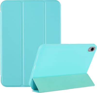 Tablet Hoes geschikt voor iPad Mini 7 (A17 Pro 2024) hoes Mint Groen soft Silicone smart cover - Trifold Hoes geschikt voor iPad Mini 2024 / Mini 6 hoes Triold Bookcase