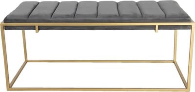 Clayre & Eef Poef 110x50x46 cm Grijs Hout