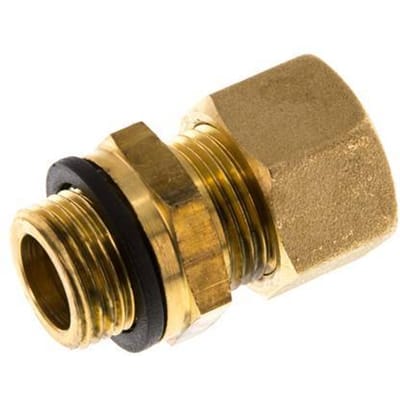 G 3/8'' Buitendraad x 12mm Messing Rechte Knelfitting met PA Afdichting 75 Bar DIN EN 1254-2