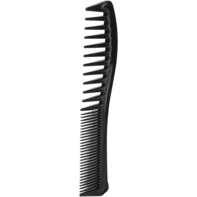 Peigne à cheveux démêlant portable pour salon de coiffure à dents larges et fines, outil de coiffure, noir noir