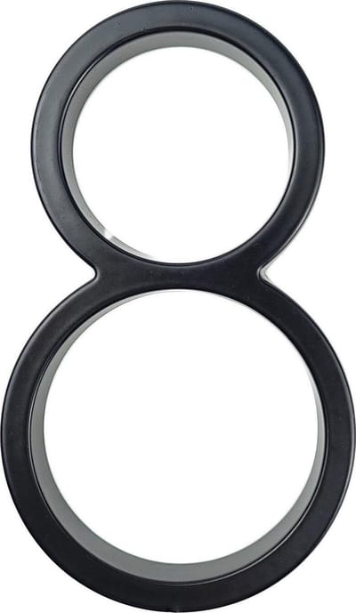 Jumada's - zwart huisnummer 8 - zwart modern huisnummer- 125mm hoog