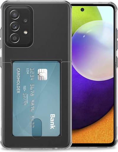 hoesje Geschikt voor Samsung A13 4G hoesje met pasjeshouder transparant Shock proof case met Kaarthouder - Samsung Galaxy A13 4G hoesje transparant - Samsung A13 pasjeshouder hoesje - Kaarthouder - Hoesje