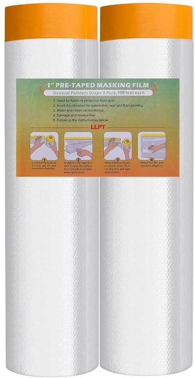 Transparante Afdekfolie 2 Rollen - Zelfklevende Schilderfolie 270 cm x 33 m - Polyethyleen Beschermfolie tegen Verf en Stof