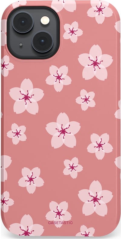 Casetastic Hoesje Geschikt voor Apple iPhone 14 Plus Magsafe - Stijlvolle Beschermende Duo-layer Case - Roze Sakura Bloesems Elegante Japan Rituals