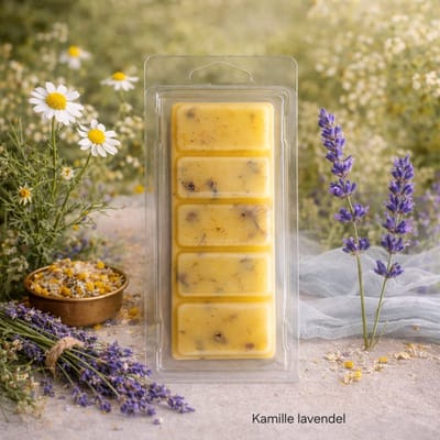 Waxmelts Kamille Lavendel - Snapbar - 55 gram - Sojawas - Handmade - Dierproefvrij - Vegan - Huisparfum - Voor in geurbrander - Waxbrander - Geur in huis - Wax melt - Geurkaars - Parfum