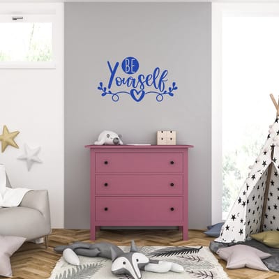 Muursticker - Be Yourself - 58 x 103 - Blauw
