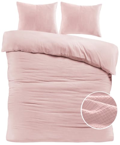 Papillon Dekbedovertrek Mousseline Roze - 200x200/220 cm - 100% Percale Katoen - Hoogwaardige kwaliteit