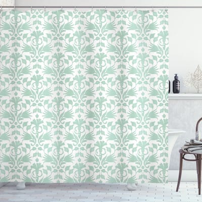 ABAKUHAUS Douchgordijn – Seafoam/Wit – 175x180 cm – Waterafstotend