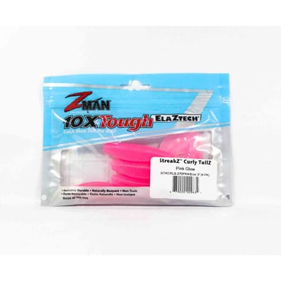 Zman Soft Lure StreakZ Curly 5 Inch 4/Pack Roze Glow (9634) blue