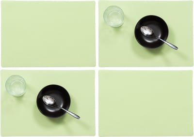Wicotex luxe Placemats Plain - Set van 4x stuks - mintgroen - 43 x 30 cm - Met anti slip laag - Teflon coating toplaag