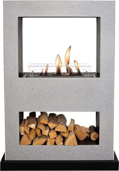 Xaralyn Bio-ethanol haard - Lasize BB - betonlook - 3 KW verwarming - sfeerhaard - doorkijkhaard - room divider