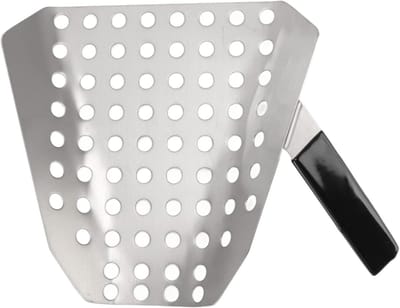 Ergonomische RVS Popcorn Shovel - Friet Schep met Handgreep en Gaten - Snelle Vultool voor Tassen, Dozen, Cinema, Winkel