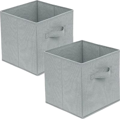 IGOODS Kast Organizers - 2 Stuks - 17*17*28cm - Opvouwbaar Opslagruimte - gebruikt voor Baby Kinderen Speelgoed Kinderkamer Thuis Kast Lades - lichtgrijs