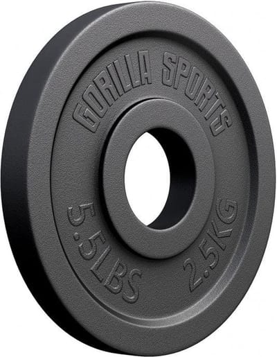 Gorilla Sports Gewichtsschijf - Olympisch - Halterschijf - 2.5 kg - Gietijzer Zwart - 50 mm