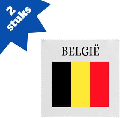Akyol - belgie brillendoekjes - Brussel - belgen - embleem belgische vlag - toeristen - - 17,8 bij 17,8 cm - 2 stuks