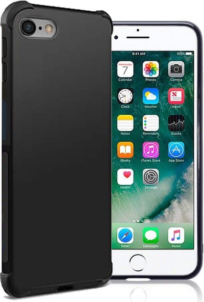 HB Hoesje Geschikt voor Apple iPhone 7 / 8 - Zwart - Anti Shock Hybrid Back Cover