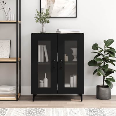 vidaXL - Dressoir - 69,5x34x90 - cm - bewerkt - hout - zwart