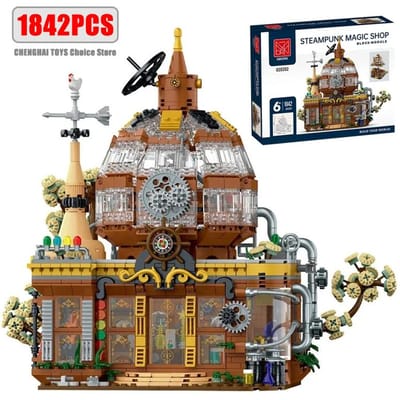 Hoge Kwaliteit 1842 Stuks Hoge Kwaliteit Steampunk Hoge Kwaliteit Magie Hoge Kwaliteit Winkel Hoge Kwaliteit Bouw Hoge Kwaliteit Blokken Hoge Kwaliteit Set