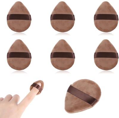 Cosensi - Dailygoods - 6 Stuks Driehoekige Make-uppoederkwasten van Zacht Kristalfluweel