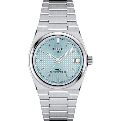 Montre Femme Tissot T-Classic PRX Powermatic 80 Acier Inoxydable Cadran Bleu Glacé Automatique T137.207.11.351.00 100M