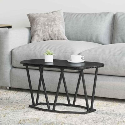 Ovale salontafel - Bijzettafel woonkamer - Decoratie presenteren - Met praktische legplank - 80 cm breed - Houtkleur