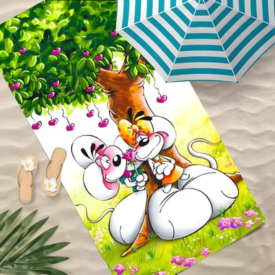D-Diddl Muis Handdoek Polyester Strandlaken Sneldrogend Zandvrij Badhanddoek Voor Zomer Zwembad Reizen Vakantie 60x35CM