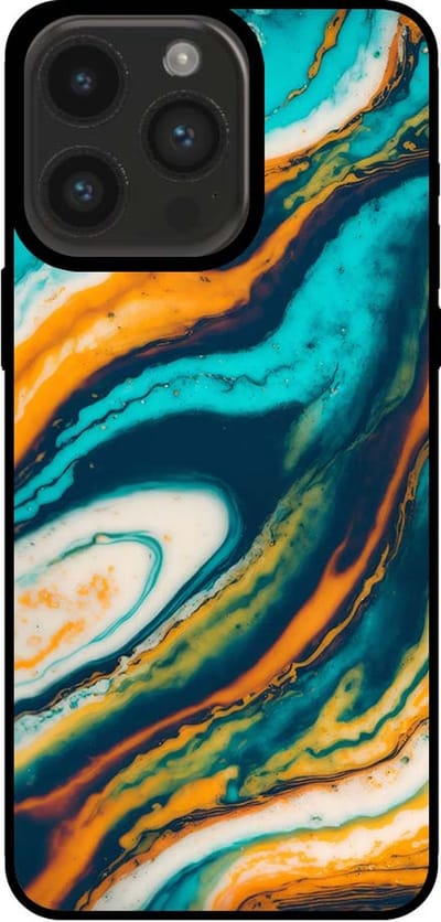 Smartphonica Telefoonhoesje voor iPhone 14 Pro Max marmer look - backcover marmer hoesje - Groen geschikt voor iPhone 14 Pro Max