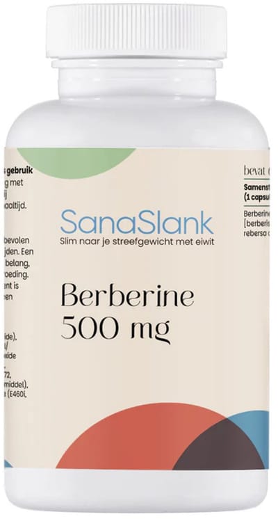 SanaSlank Berberine 500mg 60 Vcaps - Rebersa - Cholesterol Hart - Vegan - Glutenvrij