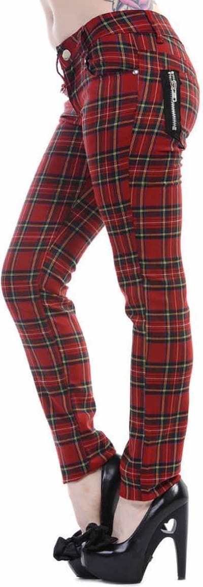 Banned - Forever Yours Skinny fit broek - 2XL - Rood