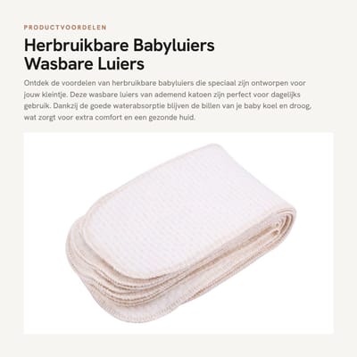 Dailygoods- Wasbare Luiers 10 Stuks - Ademend Katoen - Slijtvast - Antibacterieel - Herbruikbaar - Goede Wateropname - Inzetluiers