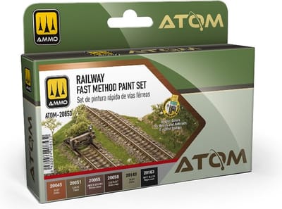 AMMO by Mig Jimenez Hobbyverf Acrylverf - MIG 20853 ATOM - Spoorweg - Snelle Verf Methode Set - Acryl Set 6x20ml Verf set - 6x 20 ml