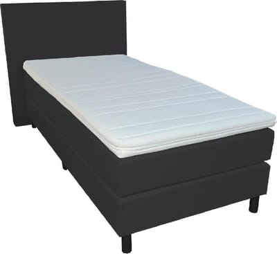 Slaaploods.nl Anda - Boxspring inclusief matras - 80x200 cm - Kunstleer - Zwart