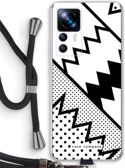 Case Company® - Hoesje met koord geschikt voor Xiaomi 12T hoesje met Koord - Pop Art #5 - Telefoonhoesje met Zwart Koord - Bescherming aan alle Kanten en Over de Schermrand