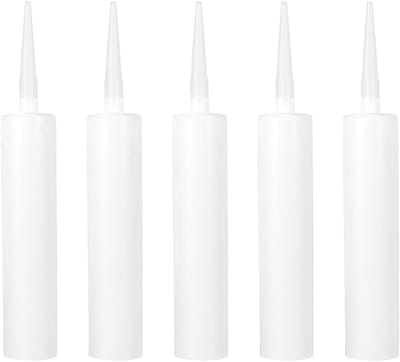 Lege Witte Plastic Tubes voor Sealen en Kneedmassas, 5 Stuks Herbruikbare Tubes van 300ml voor Thuisgebruik, Ideaal voor Kieren en Tegels
