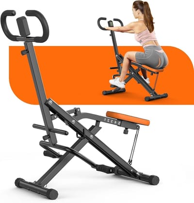 Opvouwbare Squat Machine - Thuis Fitness - Kracht Opbouwen - Verstelbare Weerstand - 93 x 27 x 22 cm - Geel