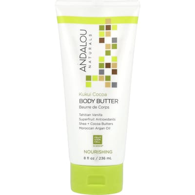 Andalou Naturals, Body Butter, Nourishing, Kukui Cocoa, 8 fl oz (236 ml) yellow