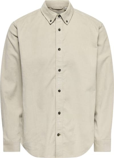 Only & Sons Overhemd Onsmichael 18w Reg Cord Stretch Ls 22029764 Silver Lining Mannen Maat - S