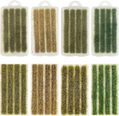 Reisveld Gras Tufts Set voor Terrain Model Kits - Statisch Gras voor Miniatuurlandschappen, Tuinmodellen en Diorama's
